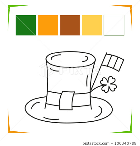 Leprechaun hat saint patrick coloring page