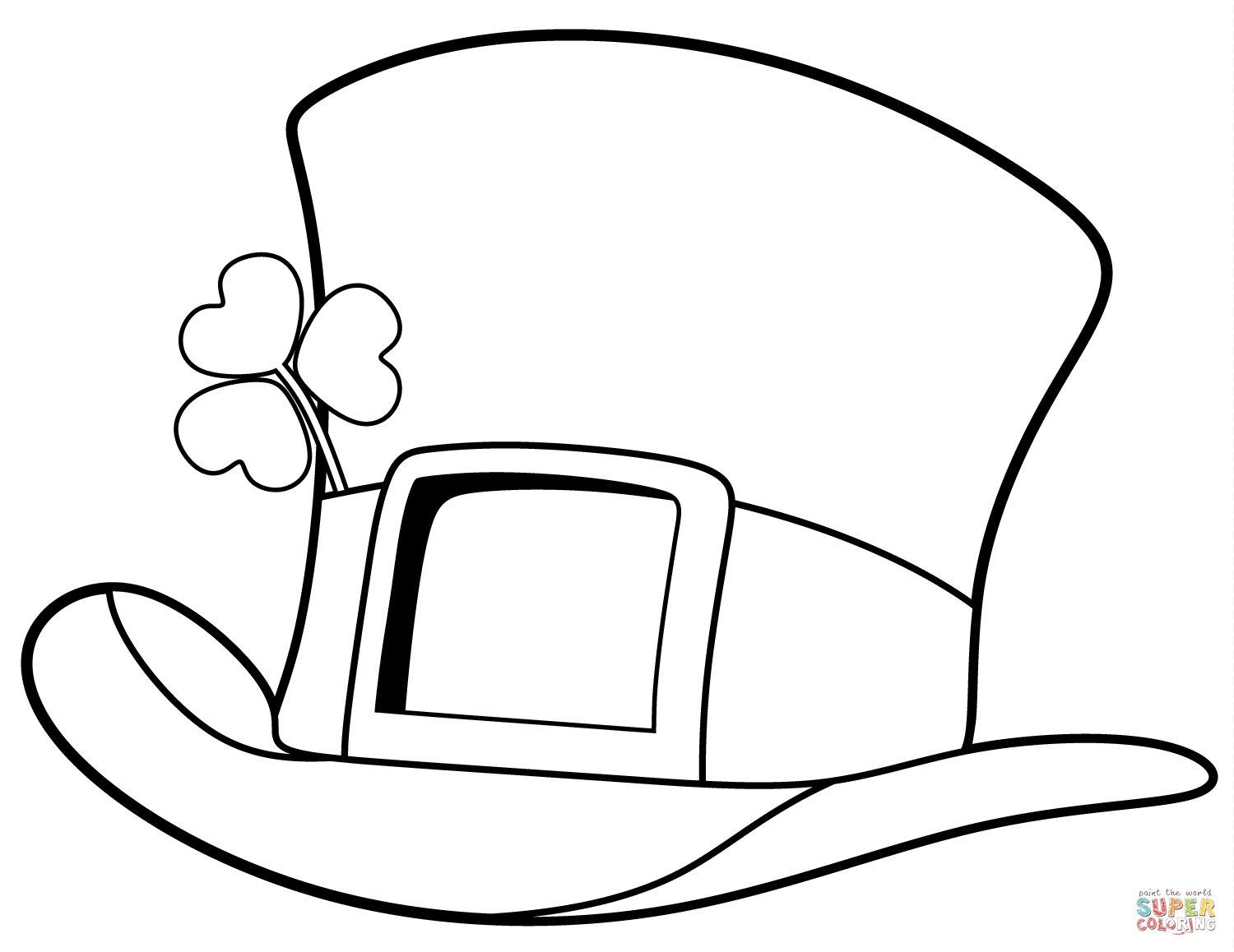 St patrick day top hat coloring page free printable coloring pages