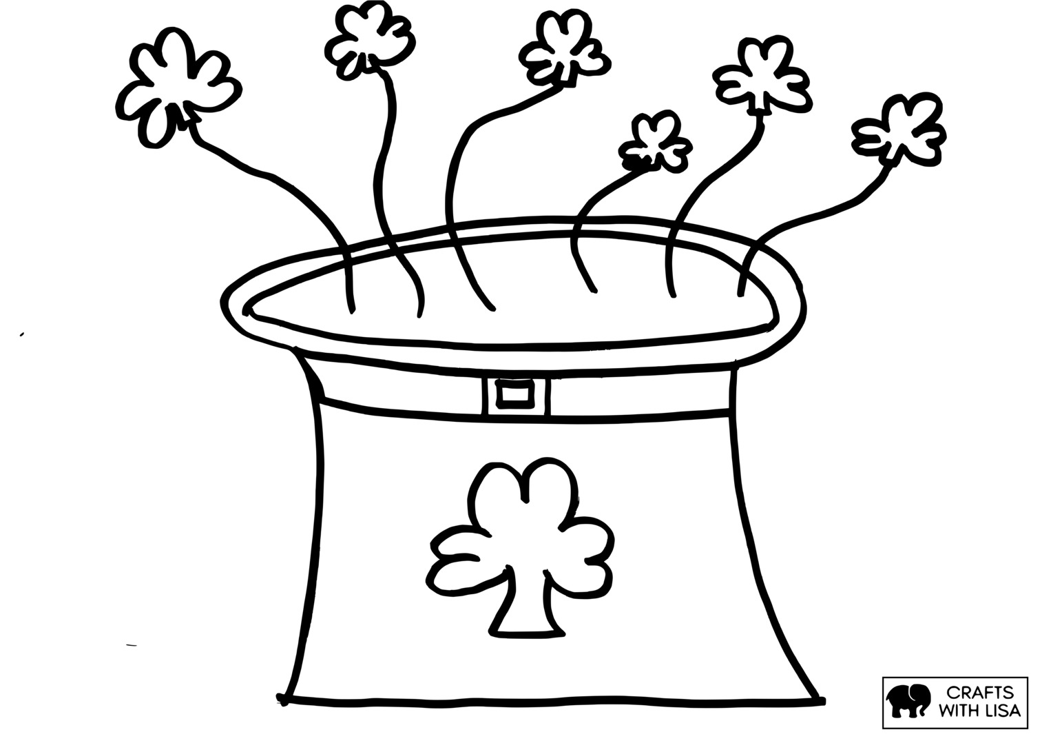 St patricks day upside down hat coloring page