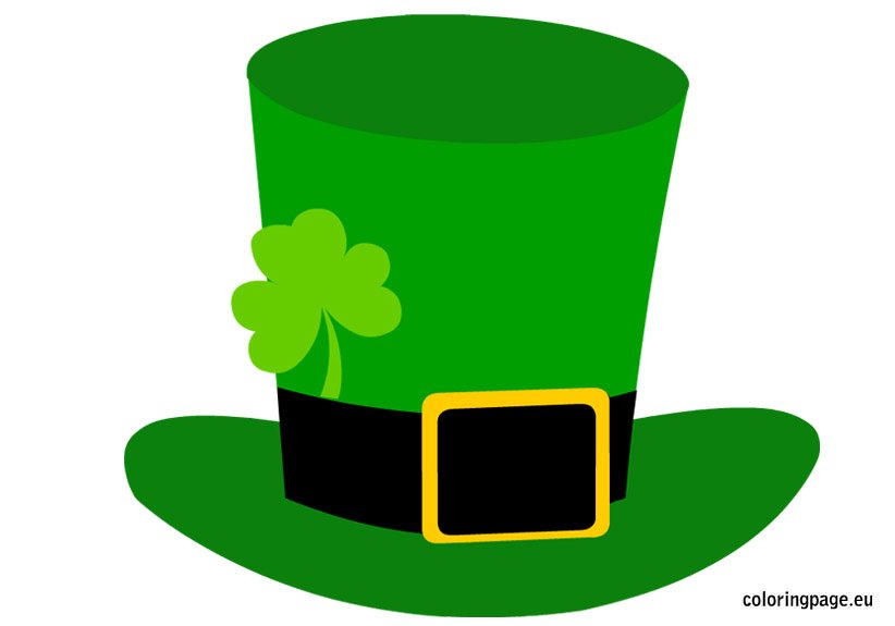 Free st patricks day hat coloring page