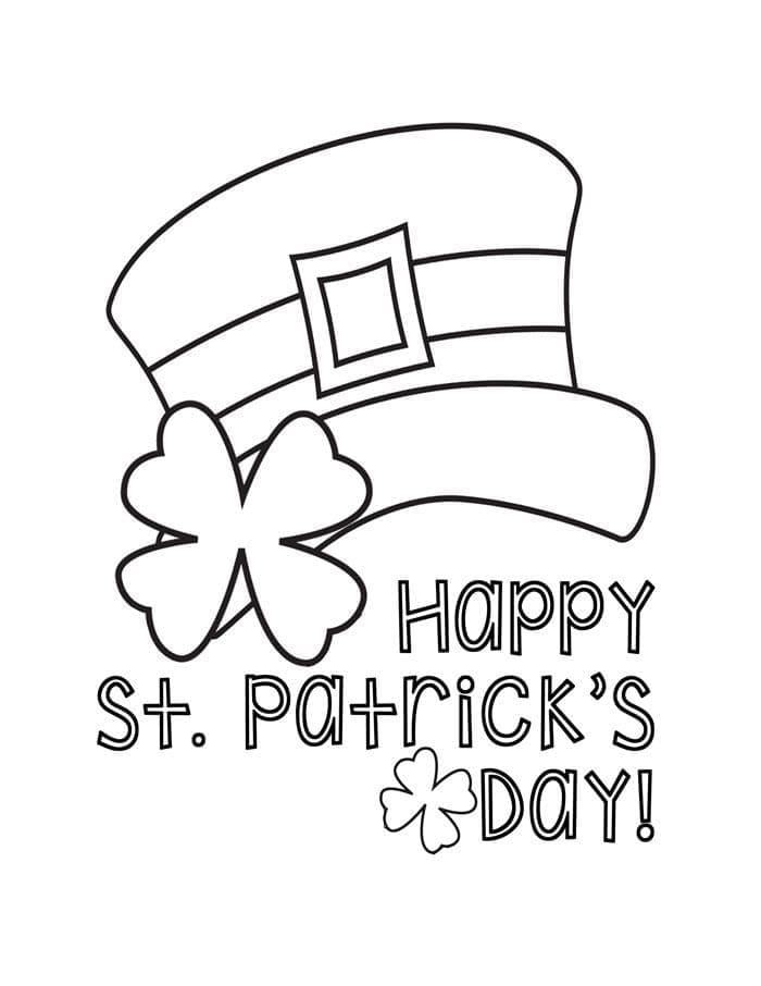 St patricks day hat coloring page