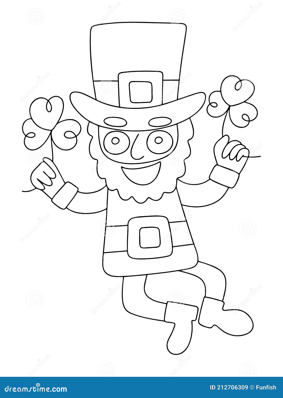 Happy st patrick day coloring page for children and adults stock vector illustration stock vector