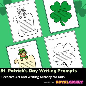 St patricks daymarch writing prompts journal activity coloring pages spring