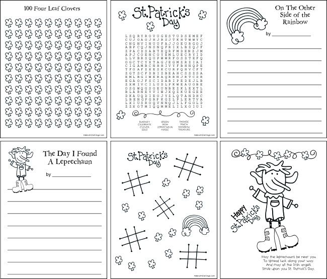 Free saint patricks day free printables and puzzles