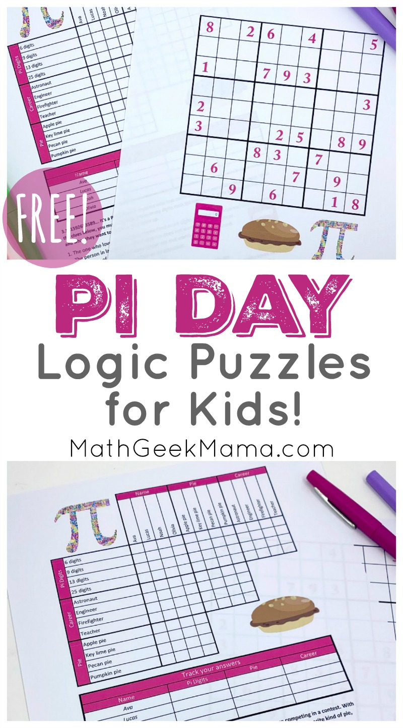 Free pi day logic puzzles grades math geek mama