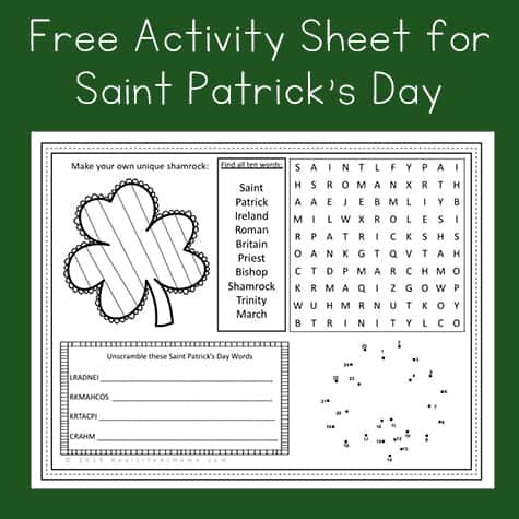 Free st patricks day activity page printable for kids