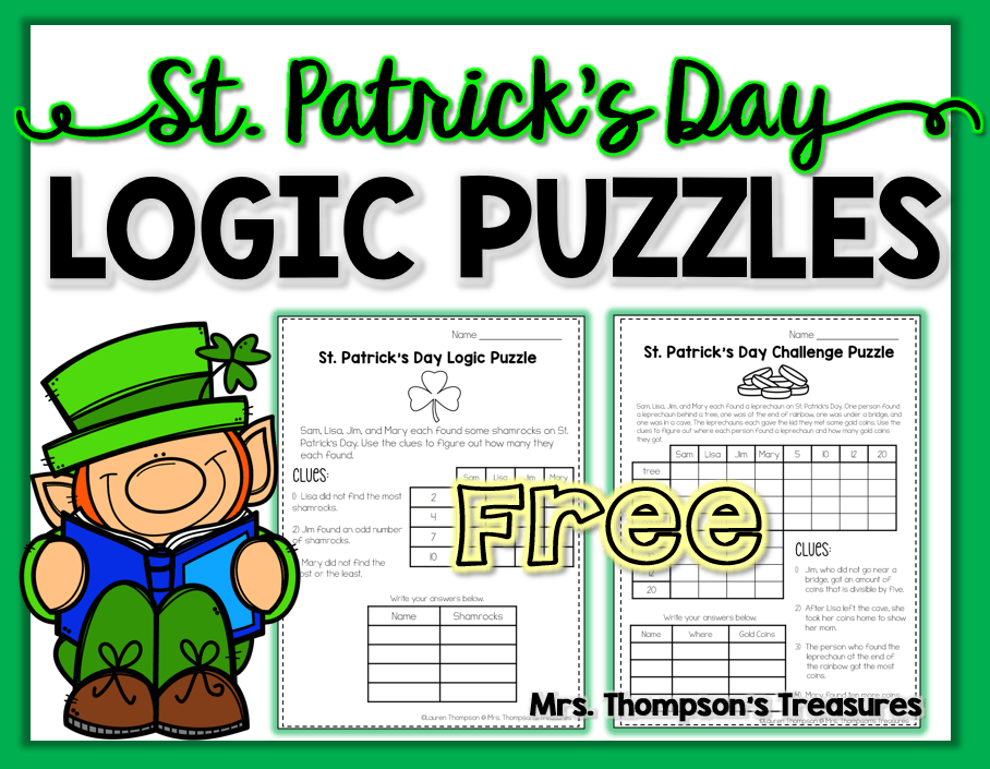 Free st patricks day logic puzzles