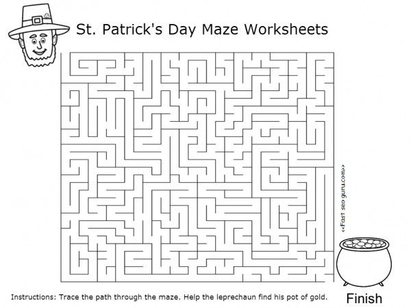 Free printable st patricks day maze