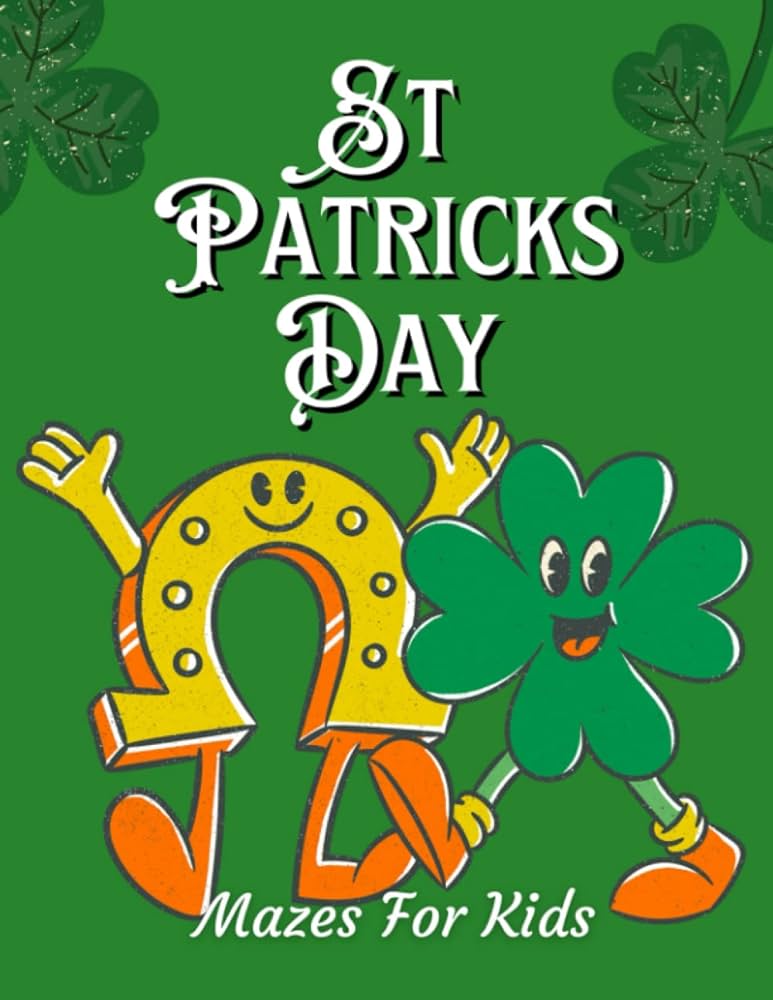 St patricks day mazes for kids large print activity book for children ages