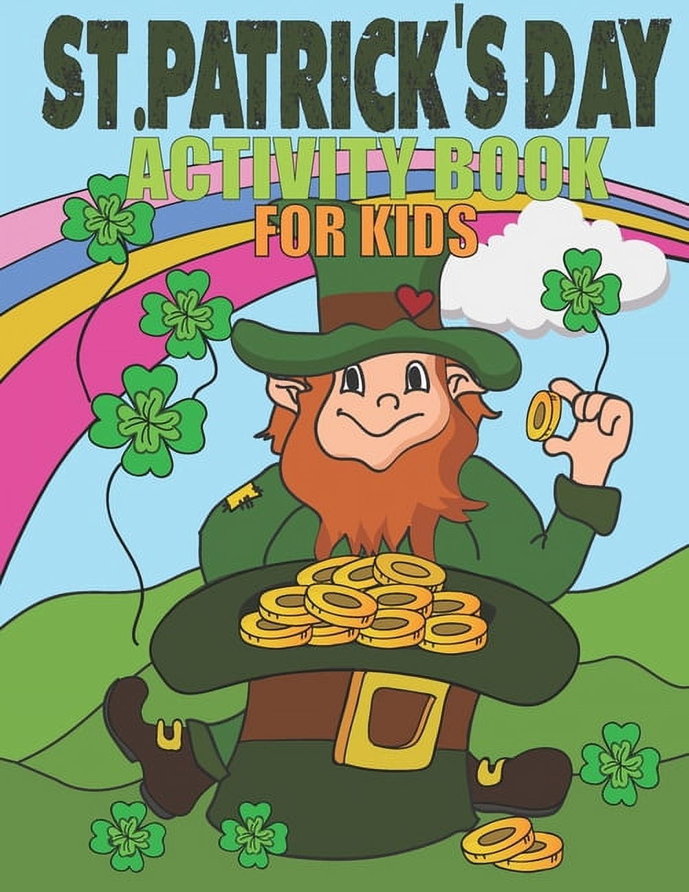 St patricks day activity book for kids coloring pages mazes word search dot