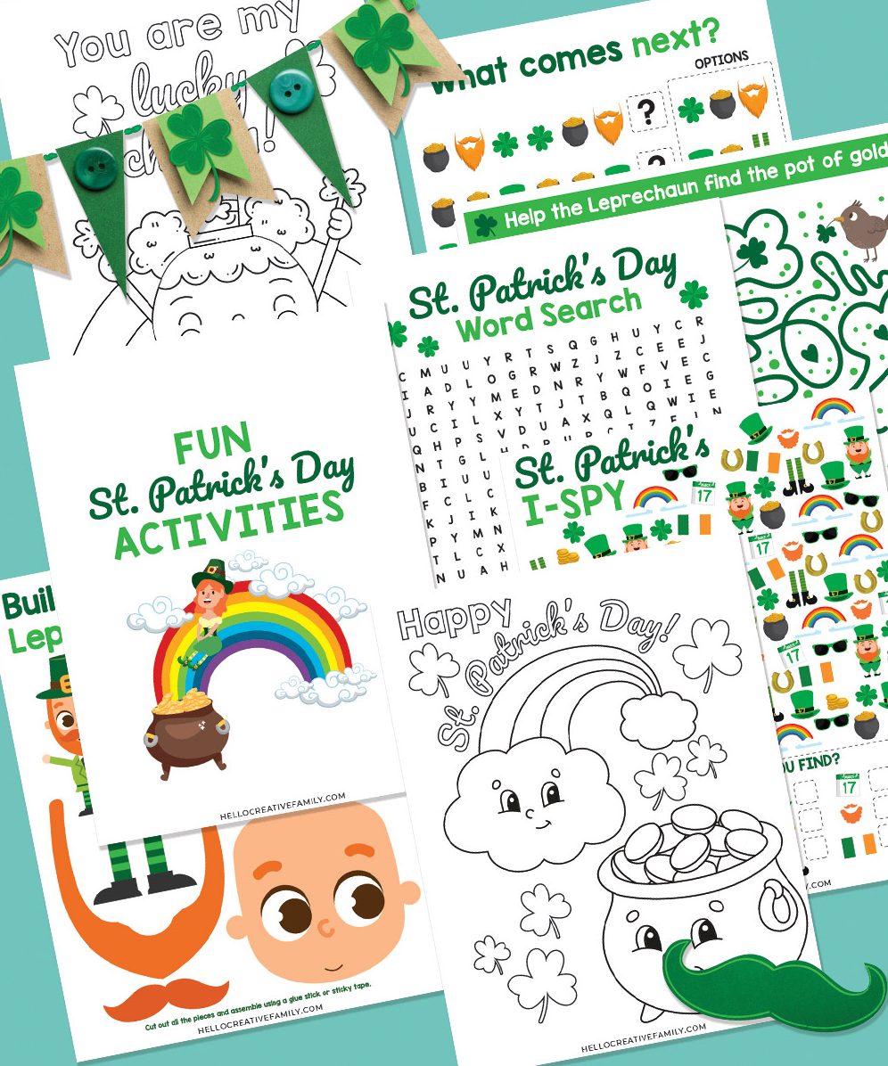 Free st patricks day printable activity pack for kids