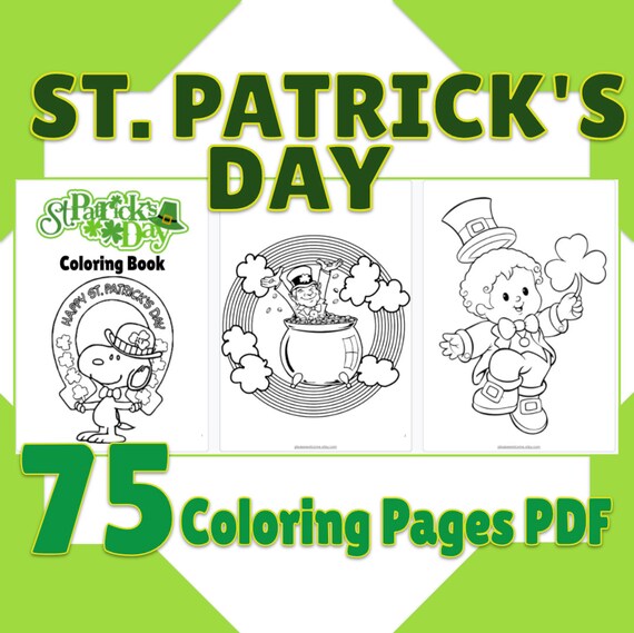 Stpatricks day coloring pages pdf printable st patricks day coloring book birthday activity party favor best gift for kids