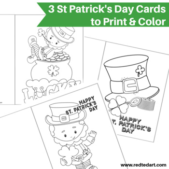 St patricksgreeting card coloring page