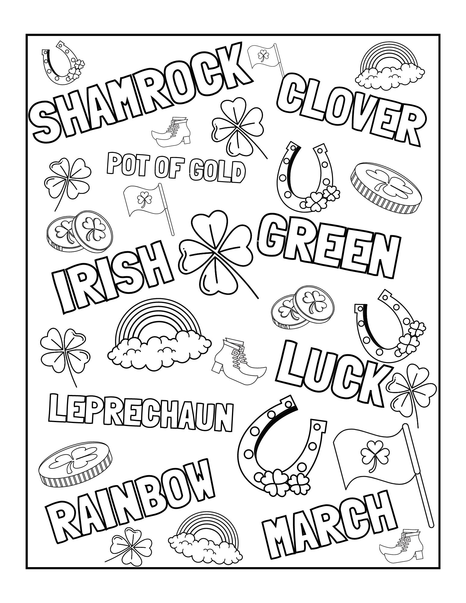 St patricks day coloring sheets free â