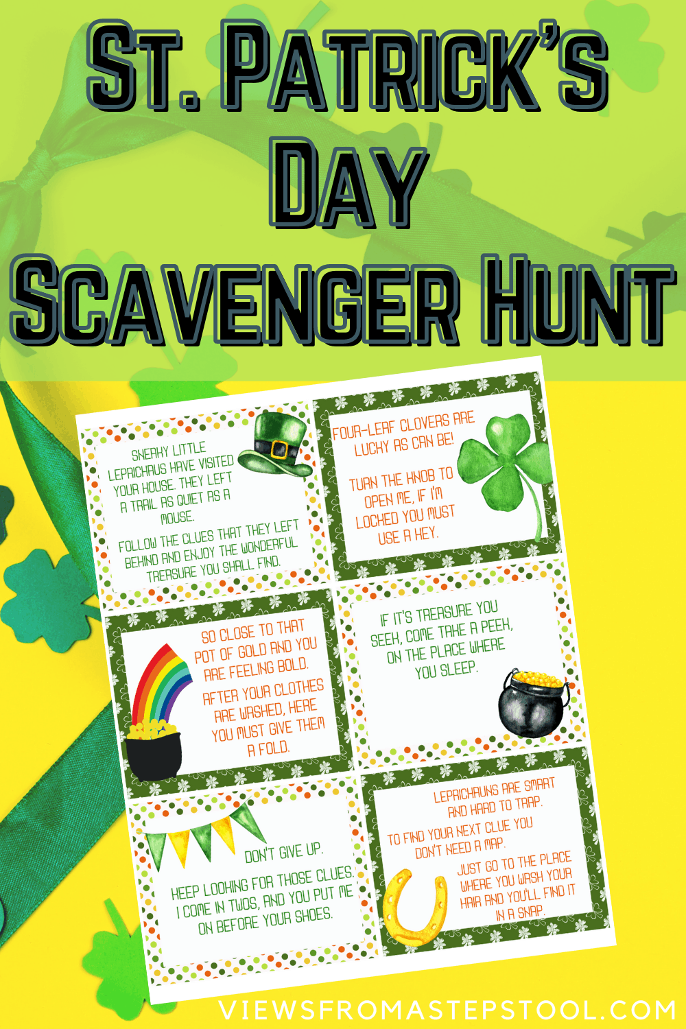 St patricks day scavenger hunt printable