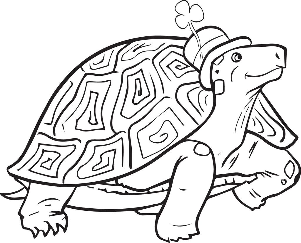 Printable st patricks day turtle coloring page for kids â