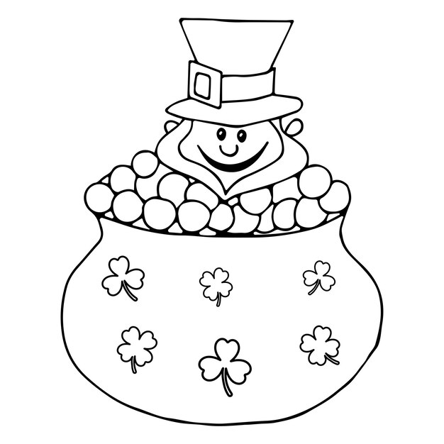 Premium vector vector flat design st patricks day coloring page