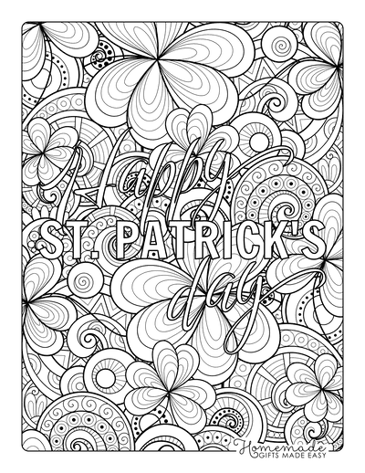 Free st patricks day coloring pages for kids adults