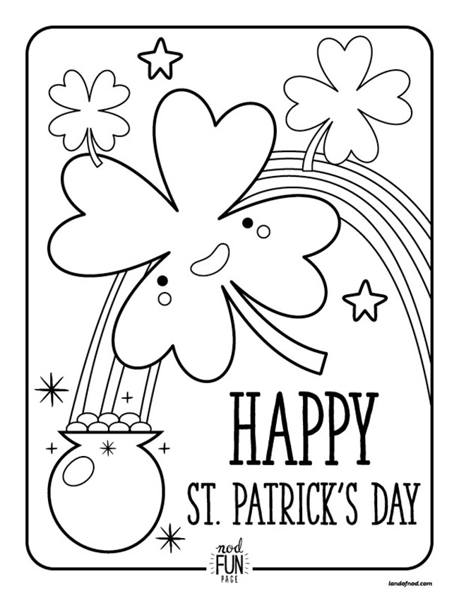 St patricks day printable coloring pages for adults kids