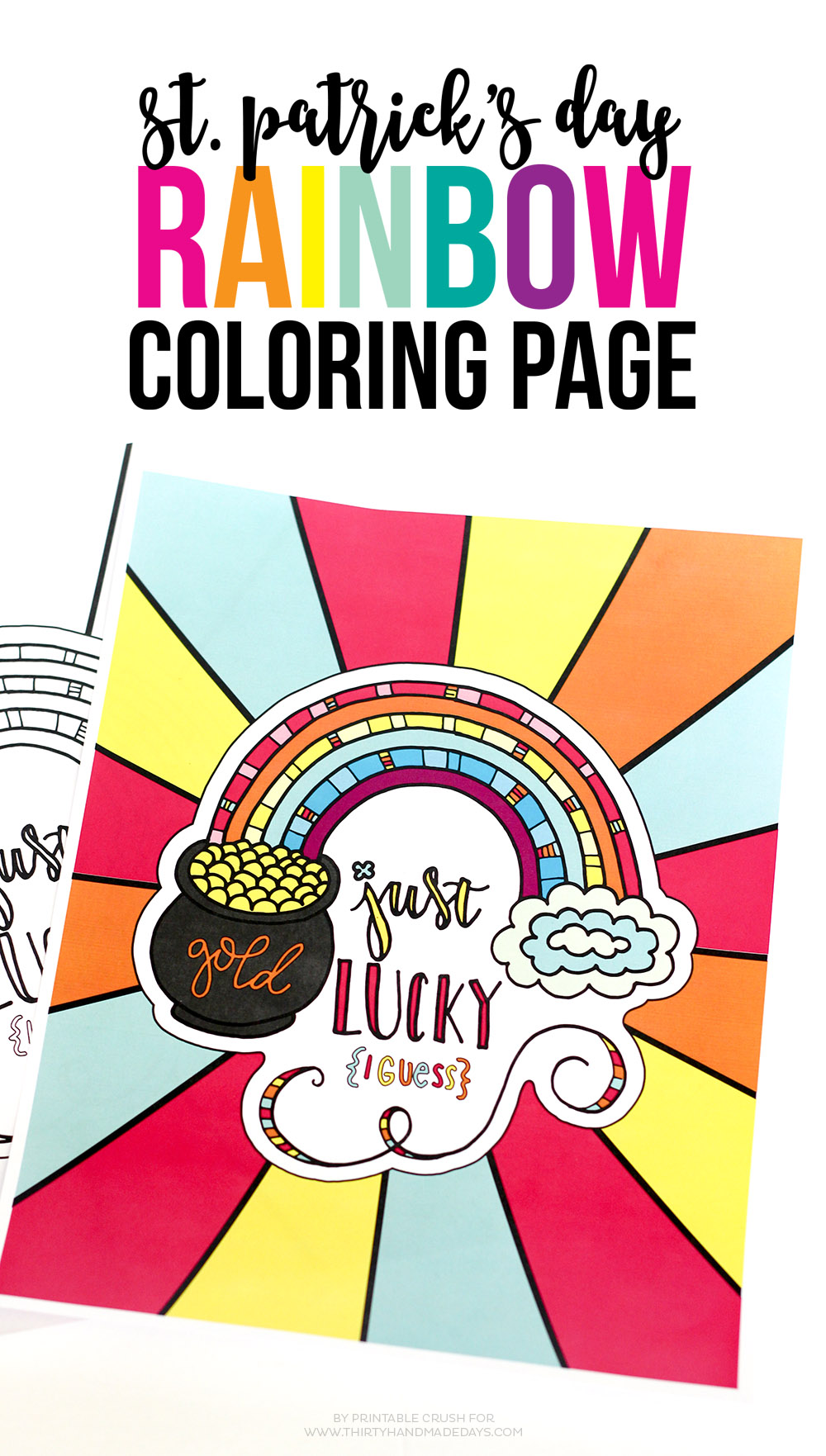 Stpatricks day rainbow coloring page