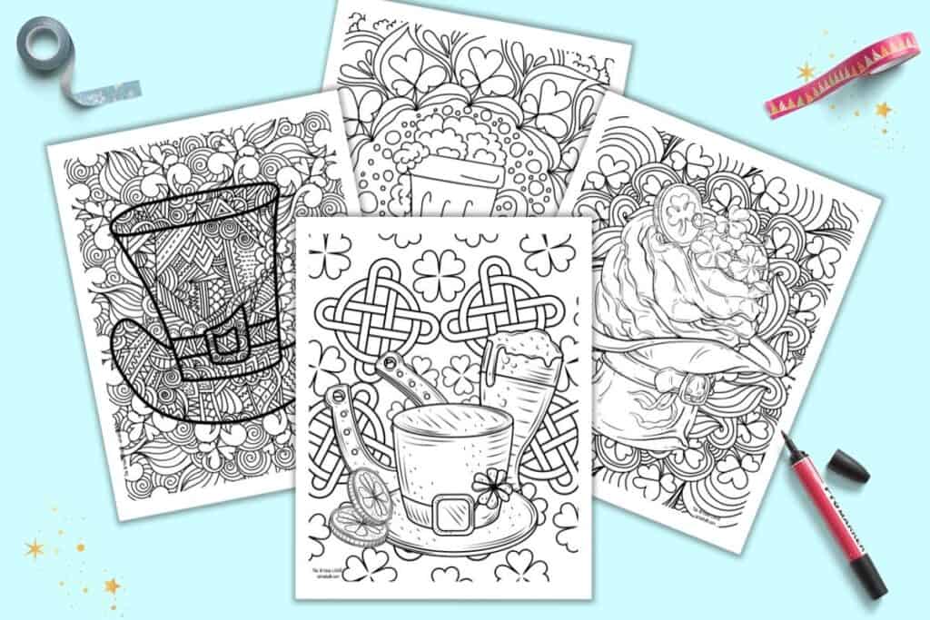 Free printable st patricks day coloring pages for adults