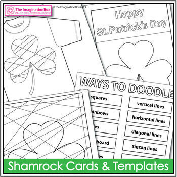 St patricks day coloring pages shamrock doodle art by the imagination box
