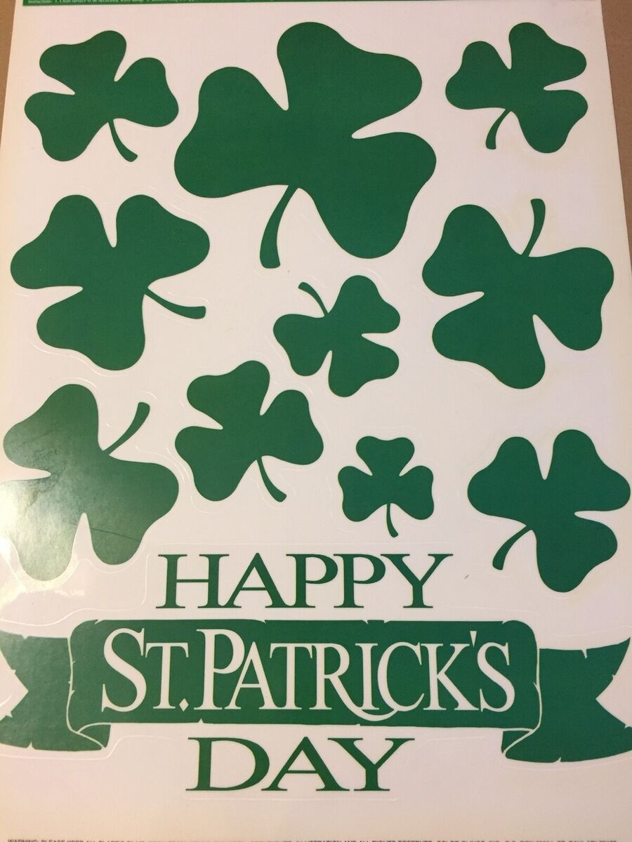 Vintage st patricks day color clings happy st patricks day nos