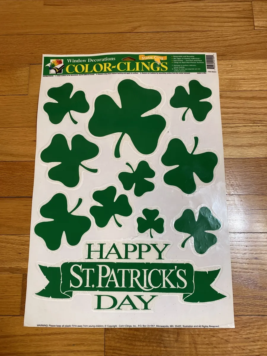 Vintage st patricks day color clings happy st patricks day htf