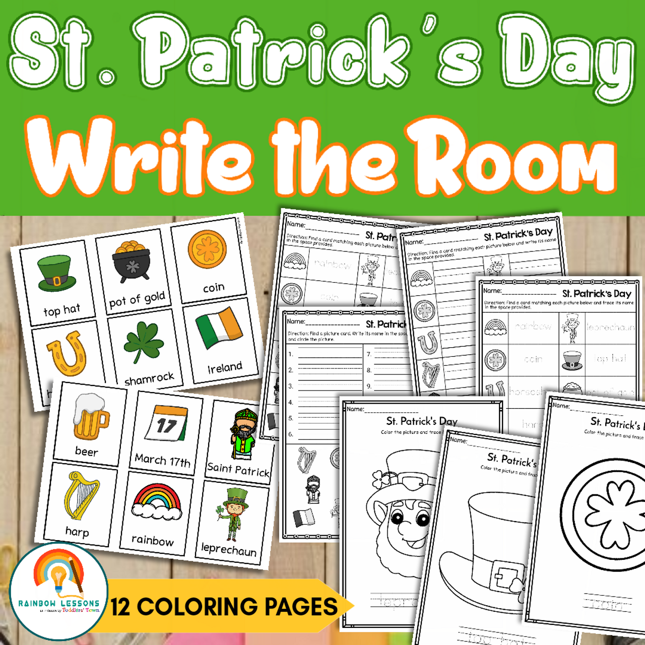 St patricks day write the room st patricks day coloring st patricks day activities