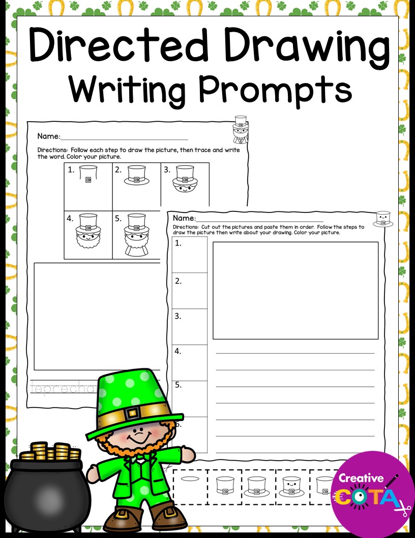 St patricks day directed drawing writing prompts