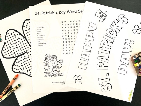 Free st patricks day loring pages and activities for kids
