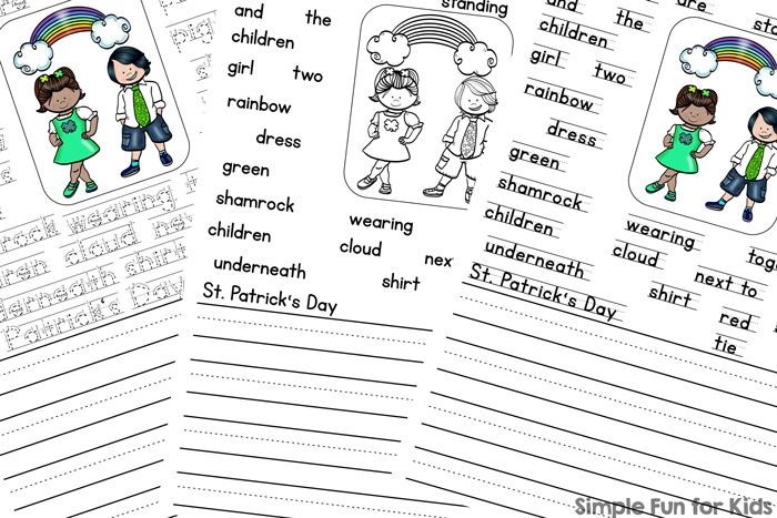 St patricks day writing prompts for kindergarteners