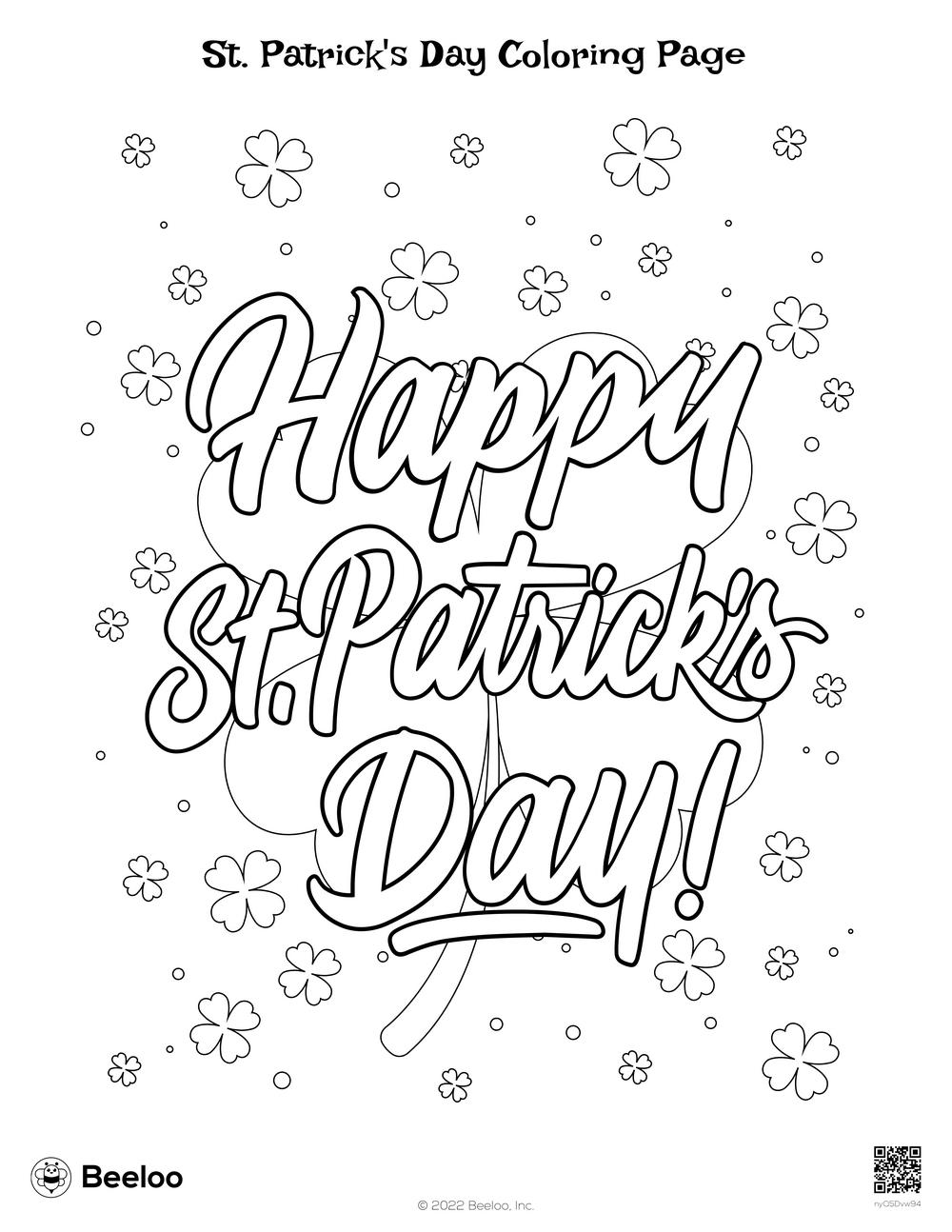 St patricks day coloring page â printable crafts and activities for kids