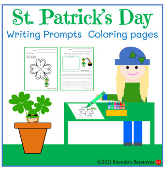 St patricks day writing prompts and coloring pages by rhondas resources k