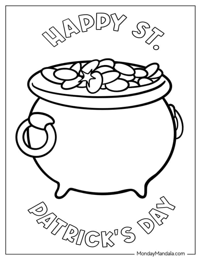 St patricks day coloring pages free pdf printables