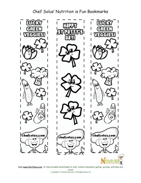 Holiday bookmark st patricks day coloring page