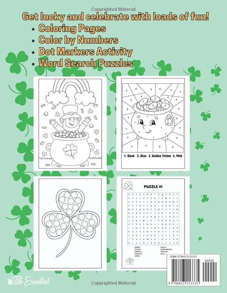 St patricks day activity book for kids fun