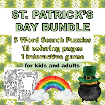 St patricks day coloring pages word search puzzles interactive games esl