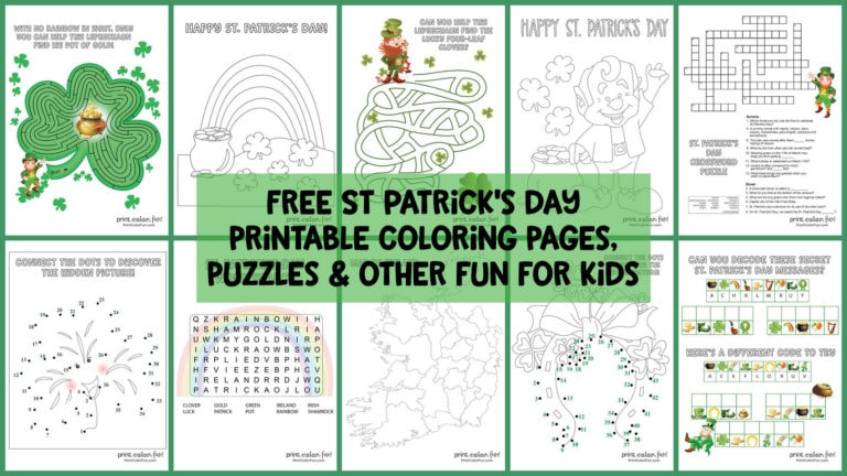 St patricks day coloring pages printables