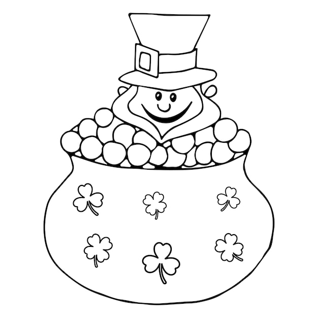 Premium vector vector flat design st patricks day coloring page