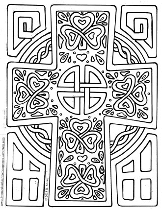 St patricks day a celtic cross to color â immaculate heart coloring pages