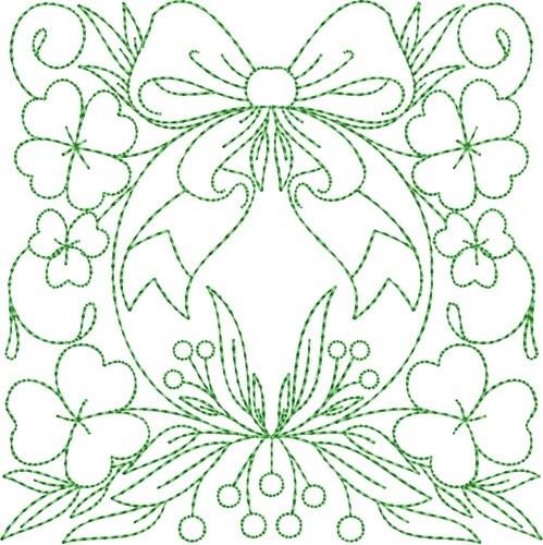 Circle of life st patrick quilt block embroidery design