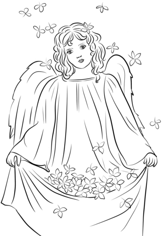 St patricks day angel coloring page free printable coloring pages