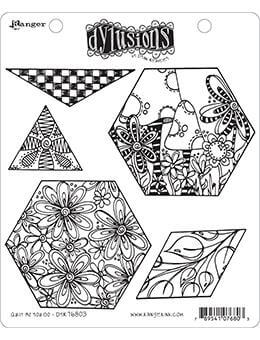 Dylusions cling mount stamps quilt as you go