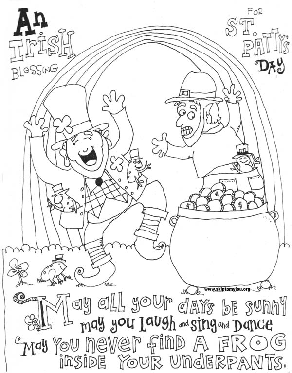 Free st patricks day coloring pages skip to my lou