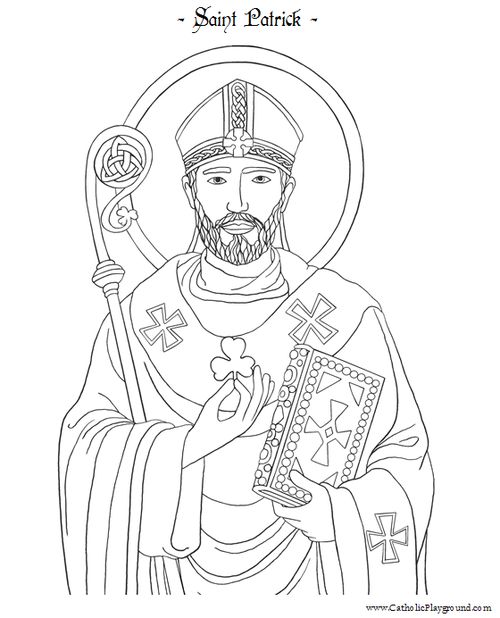 Saint patrick printable coloring page catholic coloring coloring pages saint coloring