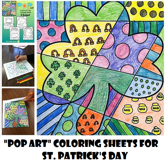 St patricks day coloring pages interactive coloring sheets writing prompts school art projects art classroom elementary art projects