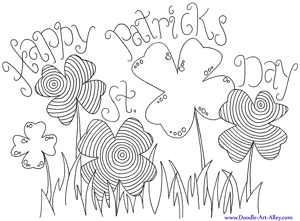 St patricks day printable coloring pages for adults kids