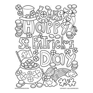 Happy st patricks day coloring collage