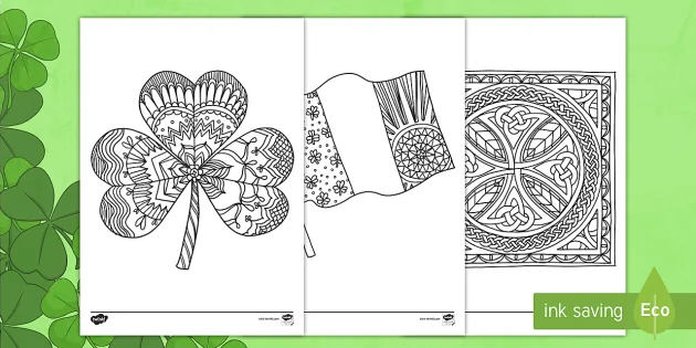 St patricks day mindfulness colouring pages teacher made